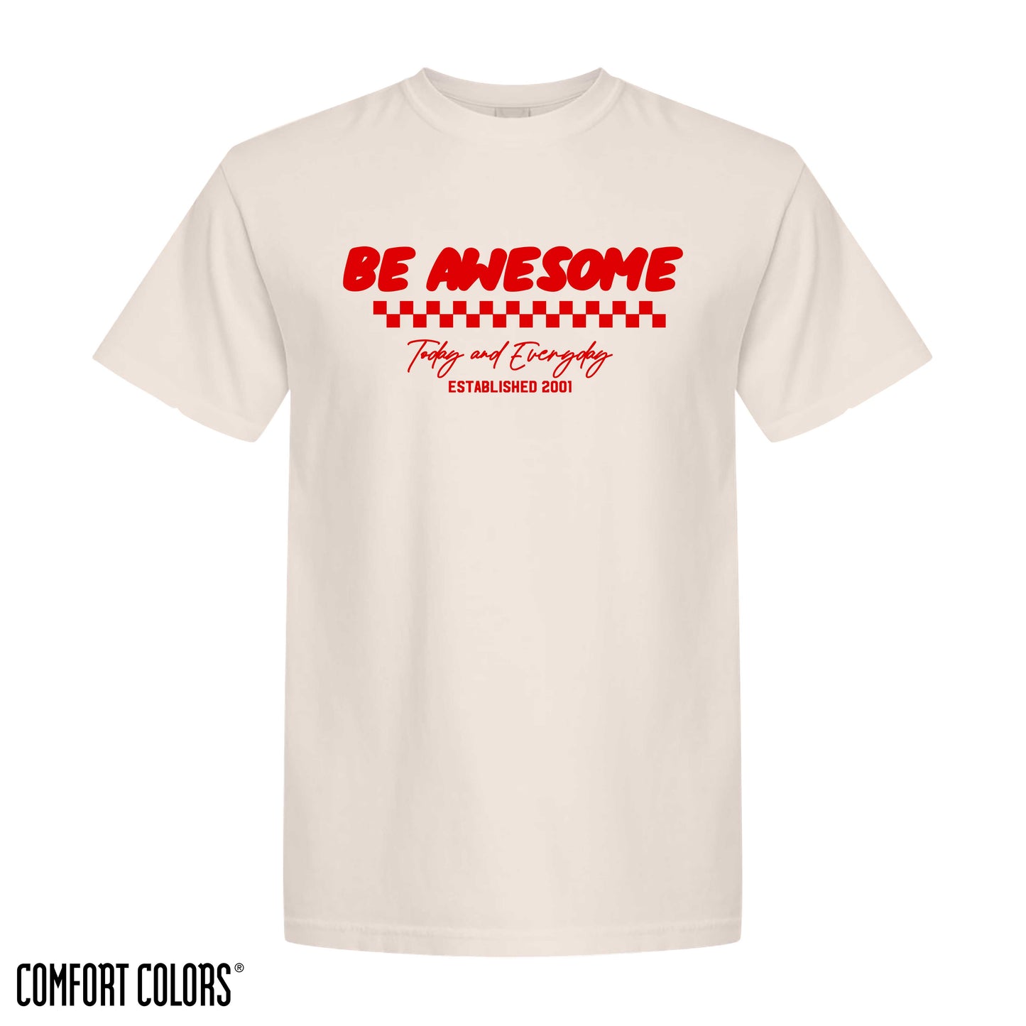 Be Awesome Checkered Tee