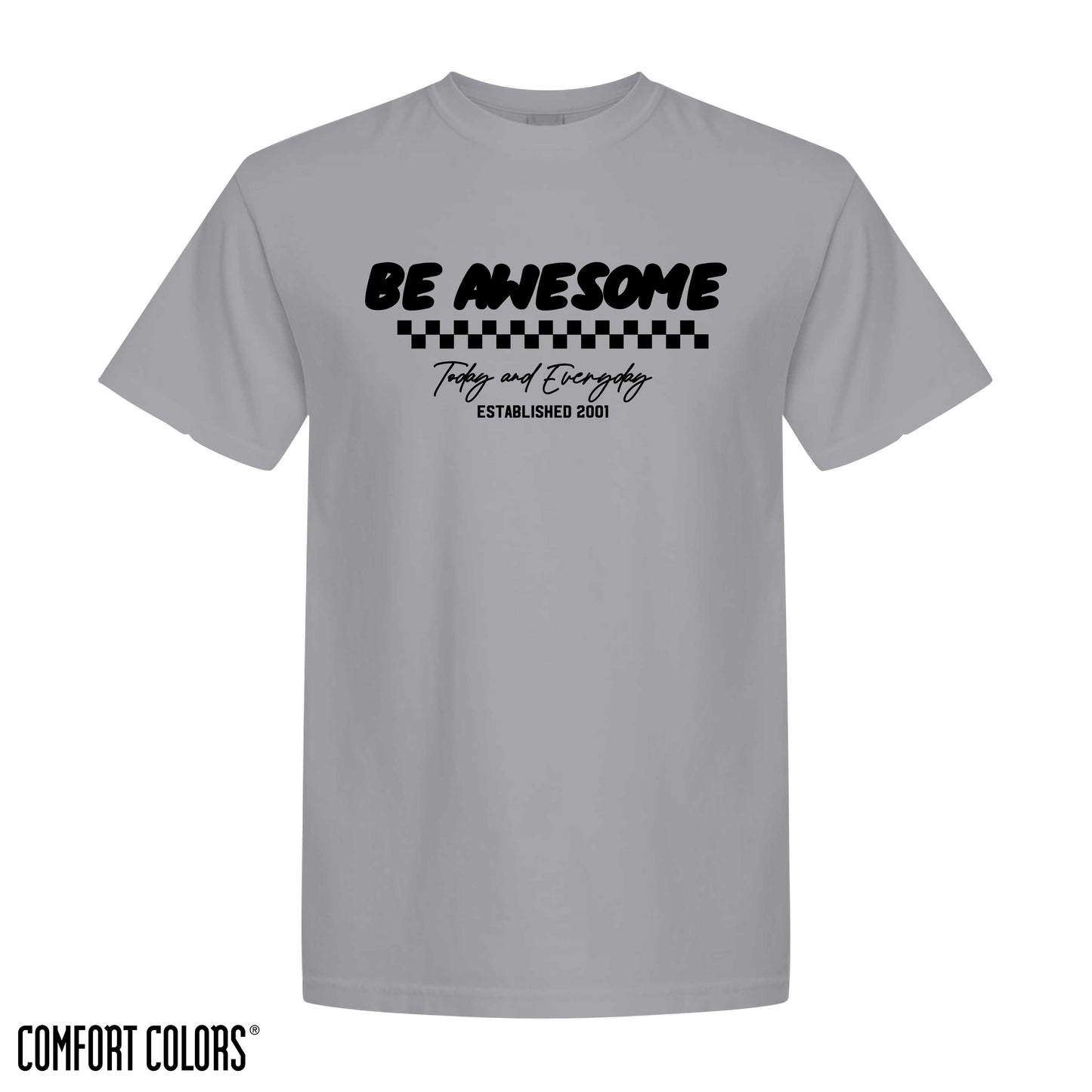Be Awesome Checkered Tee