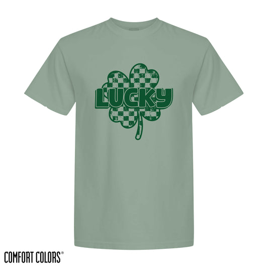 Lucky Checkered Shamrock Tee