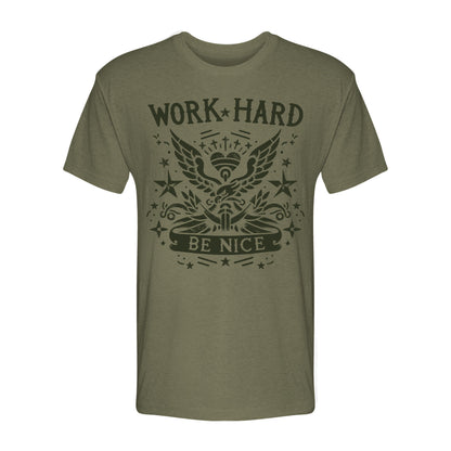 Work Hard Be Nice Tattoo Tee